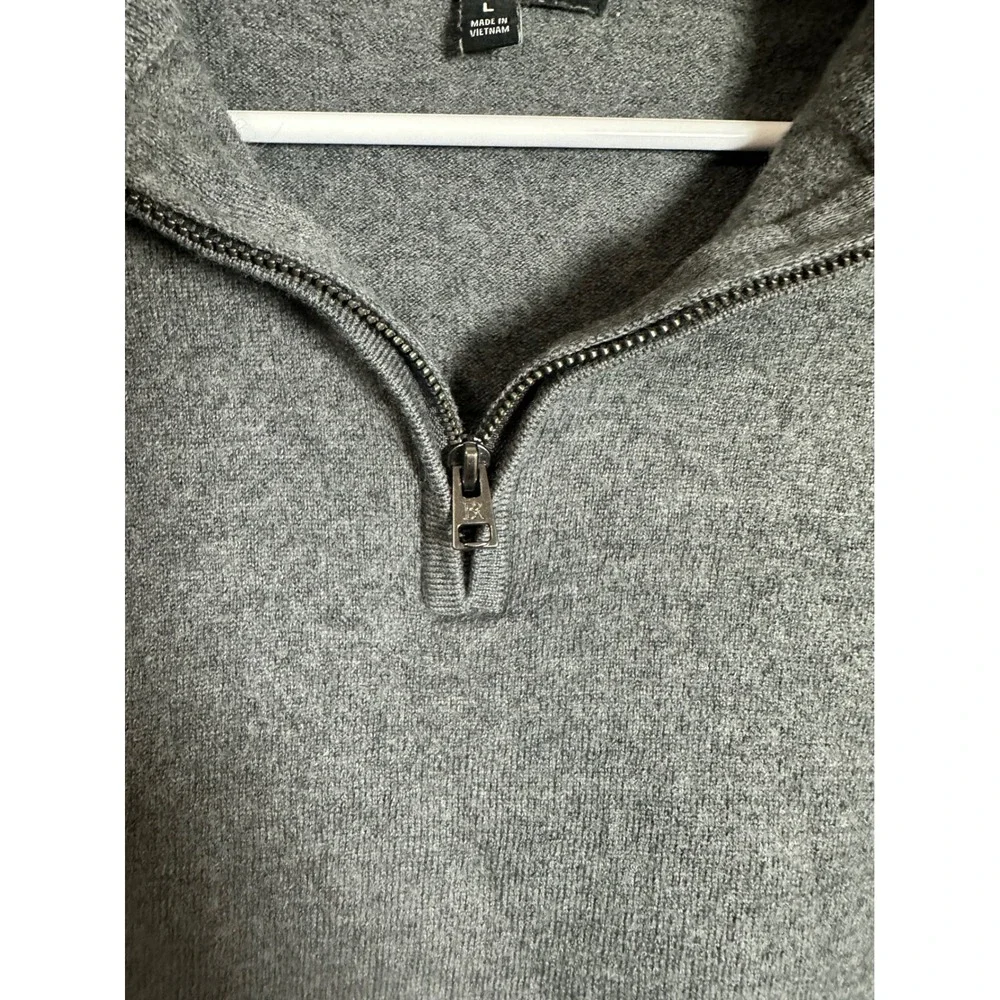 Banana Republic Mens Italian Merino Half-Zip Sweater Gray Wool S/503335-00 L